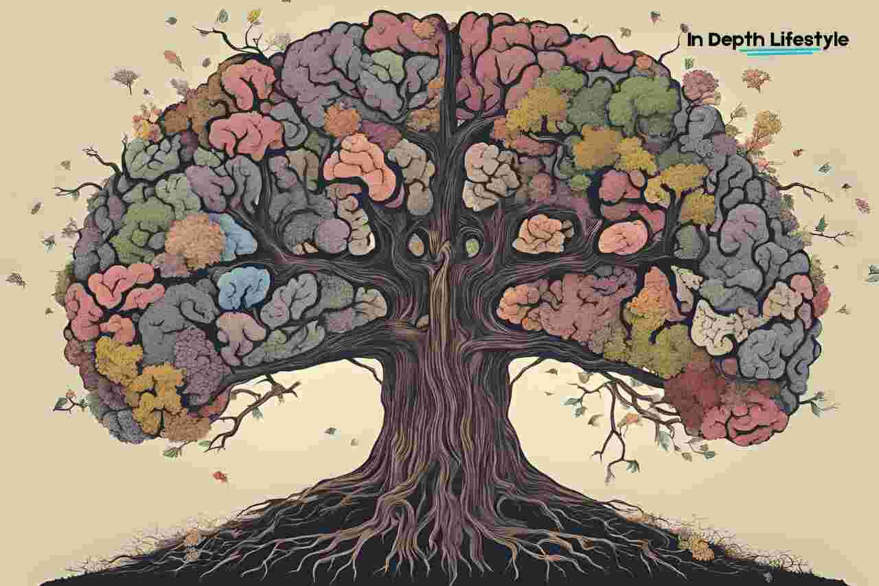 Growth Mindset in Academics, tree, roots of tree, brain, branches of tree, human brain