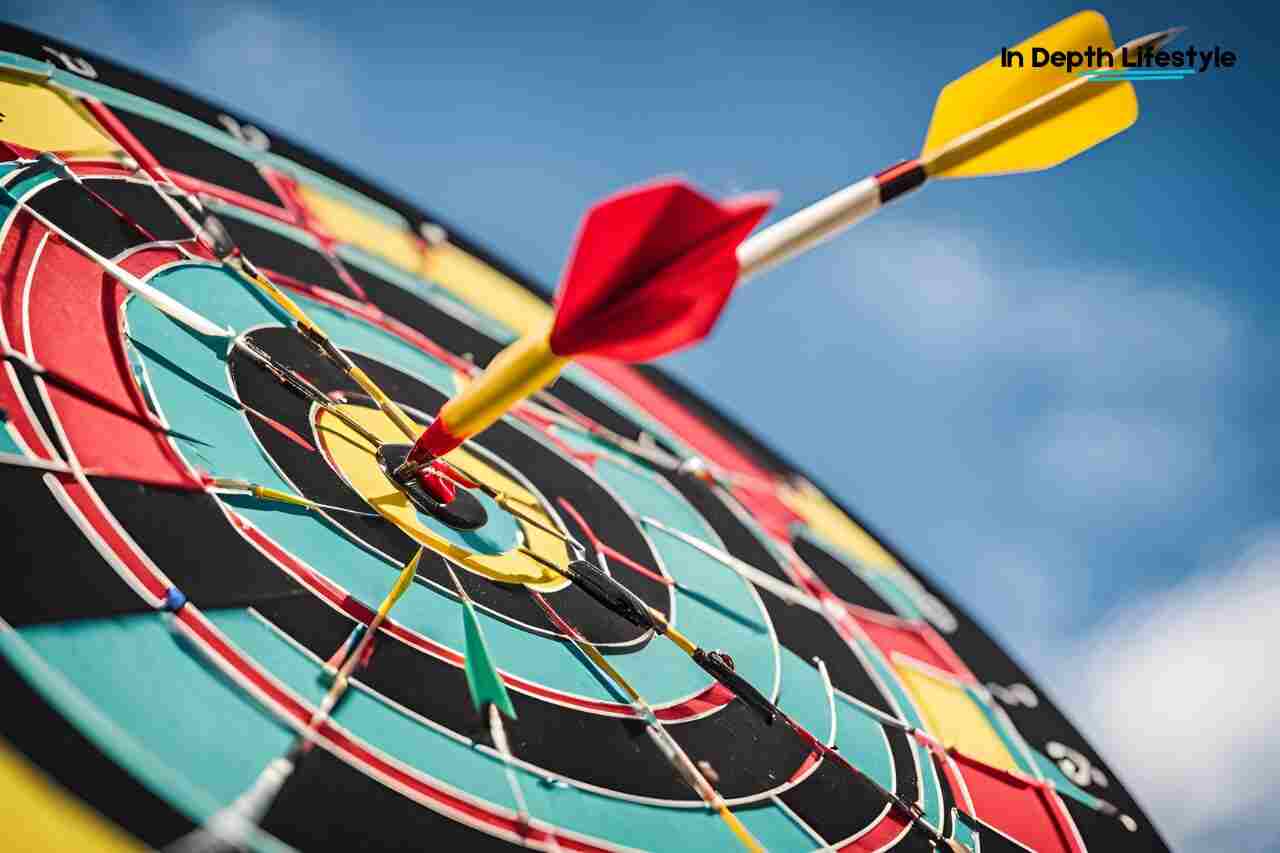 The Art of Mindful Goal-Setting, target board with arrow, Sky, dartboard